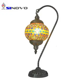 

2019 New design economic color mosaic glass led desk reading lamp
