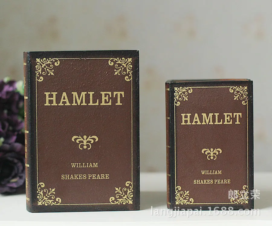 

Retro Hide Substance Decoration Book Box Three-piece Set Decoration Model Fake Book Mode Cupboard Photography Home Accessories B