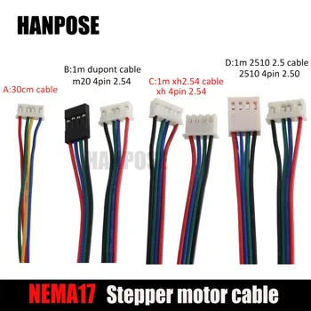 

5pcs Free shipping certification NEMA17 1m dupont cable 4-lead Nema 17 Stepper Motor 42 motor 3D printer CNC Laser