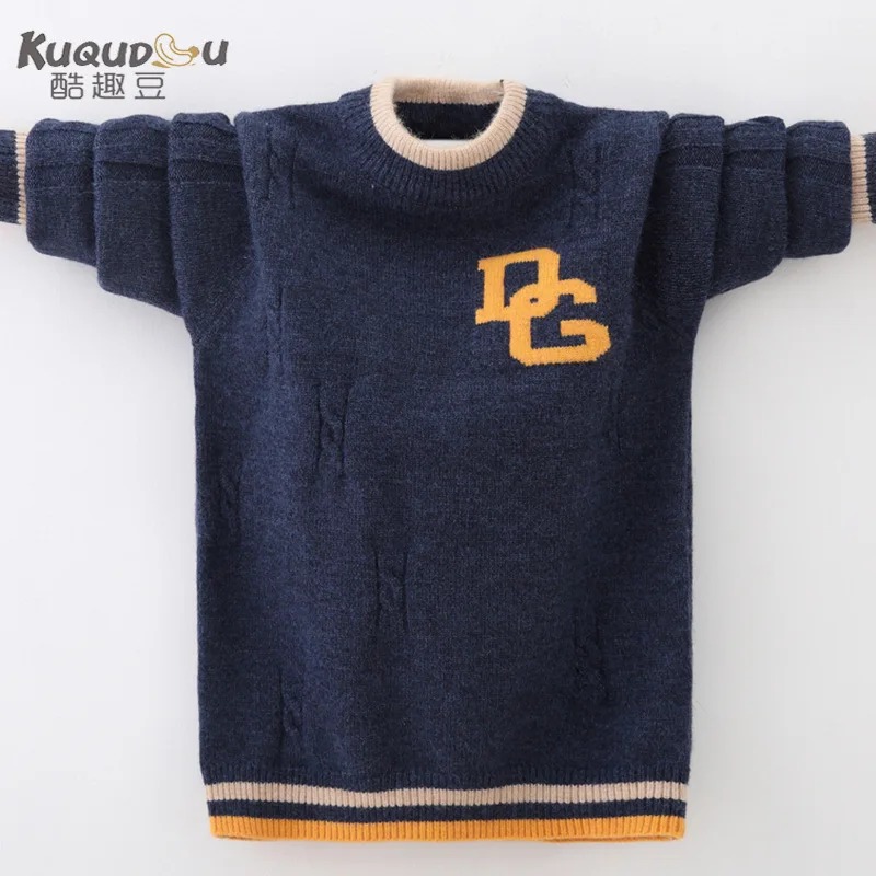 

Crew Neck Children in Big Kid Sweater Autumn And Winter Big Kid Sweater New Style Non-Pullover Korean-style Tops Casual