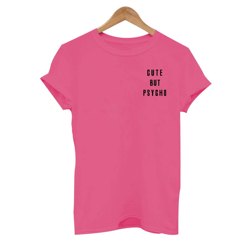 Harajuku футболка для женщин милый но Психо Tumblr поговорка одежда карман футболки