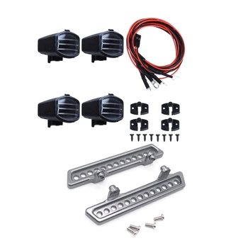 

1 Set 4 Led White Light with Lampshade for 1/10 Traxxas Hsp Rc Crawler Accessory Rc Car Parts B & 2Pcs Upgrade Metal Pedal for W