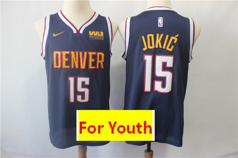 Молодежный бейсбольный мяч Денвер Аллен Айверсон#15 Nikola Jokic#27 Jamal Murray Детские майки