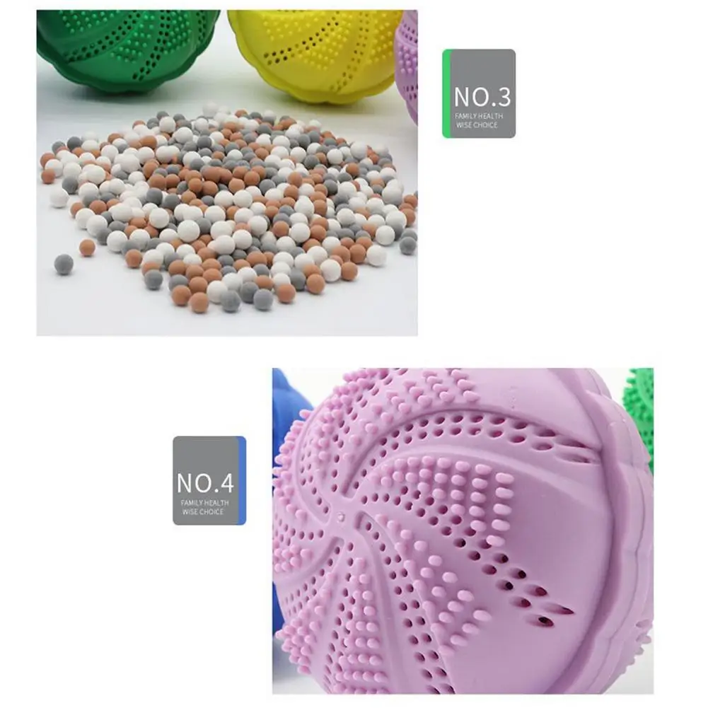 Anti-winding Laundry Ball Magic Decontamination Cleaning Ball Silicone Material Natural Ore Free Laundry Liquid Color Random