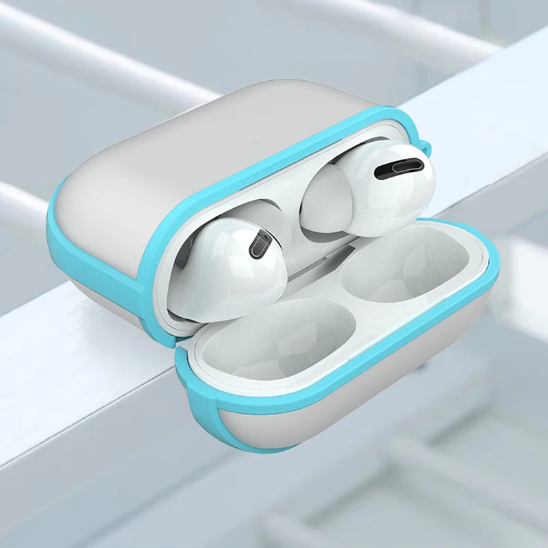 SUAIOCE для Apple AirPods Pro Чехол, беспроводной Bluetooth чехол для наушников, прозрачный чехол, защитный чехол для Airpod 3, защита от пыли - Цвет: Light-blue