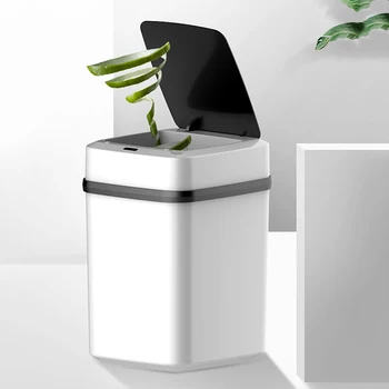 

Automatic Intelligent Trash Household Automatic Induction With Cover Living Room Kitchen Bedroom Bathroom Trash Can Garbage Bins