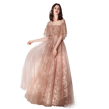 

Fashion Evening Dress Scoop A-Line Floral Print Birthday Party Formal Dress Evening Gownwomen Elegant Vestido De Noche