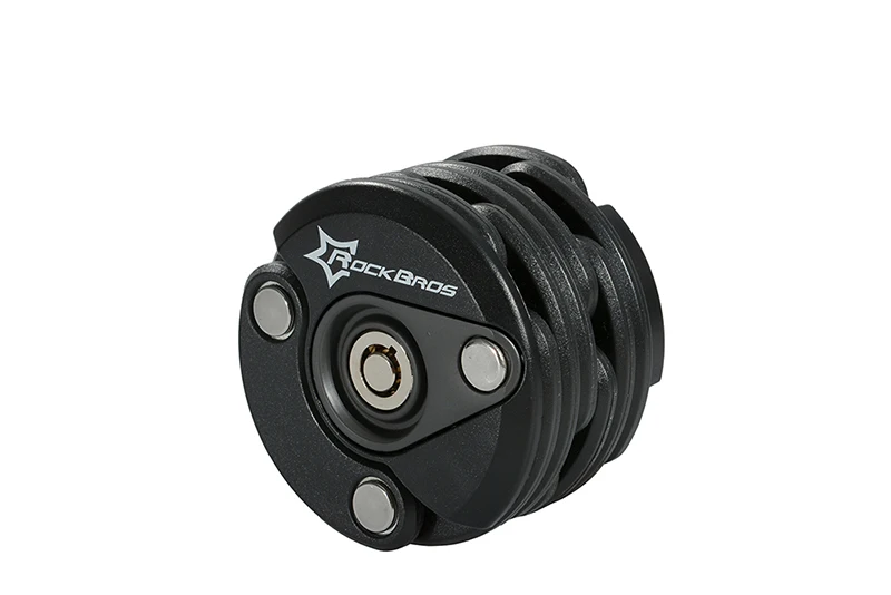 Black round lock ROCKBROS велосипед Противоугонная Мини Складная цепь замок с паролем складные замки Гамбург-замок Велосипедные замки 4 цвета - Цвет: Black round lock