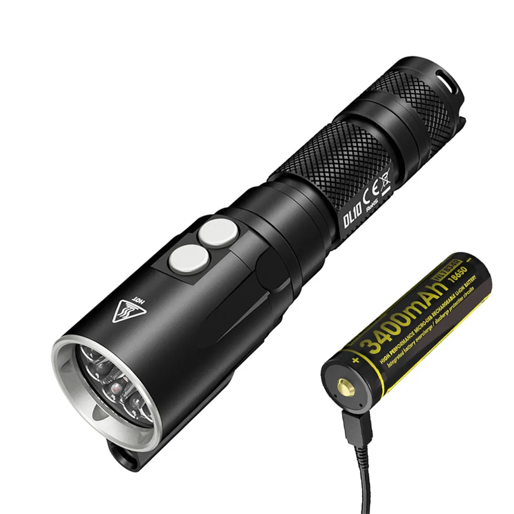 DL10 NL1834R NITECORE DL10 дайвинг вспышка светильник CREE XP-L HI V3 светодиодный Макс 1000ЛМ водонепроницаемый 30 м Дайвинг светильник Подводный фонарь с батареей 18650 - Испускаемый цвет: DL10 NL1834R