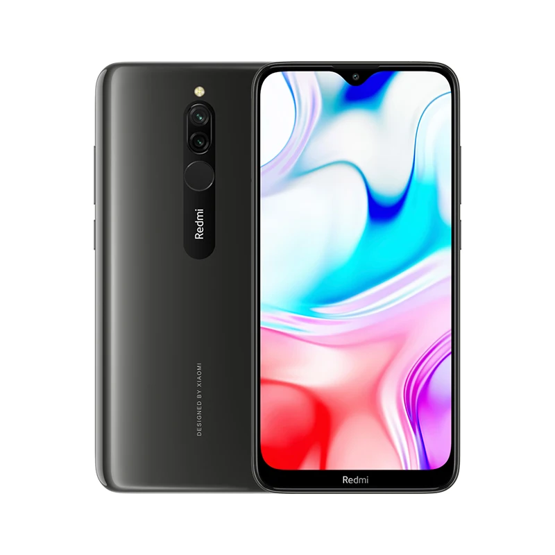 Черный Смартфон Xiaomi Redmi 8 с глобальной версией, 3 ГБ, 32 ГБ, 5000 мА/ч, большая батарея, 12 МП, настоящая камера, телефон, 6,22, точечный дисплей, 18 Вт - Цвет: Черный