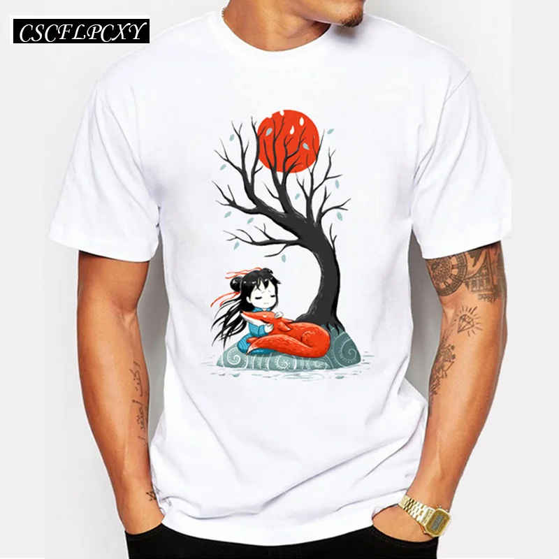 New-fashion-Men-customized-t-shirt-Girl-and-a-Fox-cartoon-printed-male-t-shirts-short.jpg_640x640