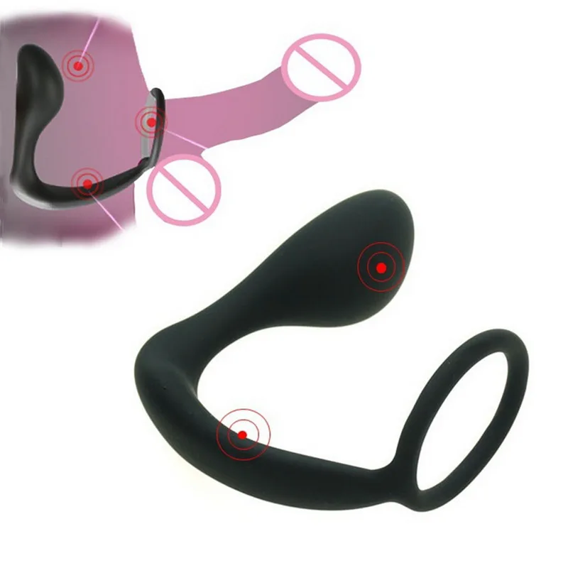 Male Prostate G-spot Massager Anal Plug Silicone Waterproof Stimulator Butt Delay Ejaculation Ring Toy For Men Gay | Красота и