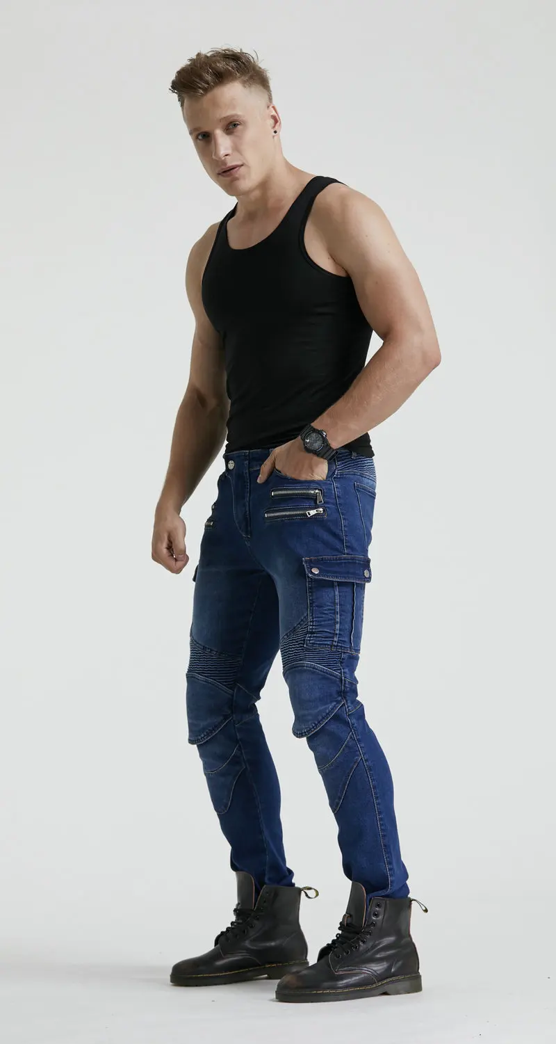 Green Motorcycle Pants Men Motocross Racing Trousers Cargo Jeans Touring Riding Pantalon Moto Pants Motorcycle Equipment Pants