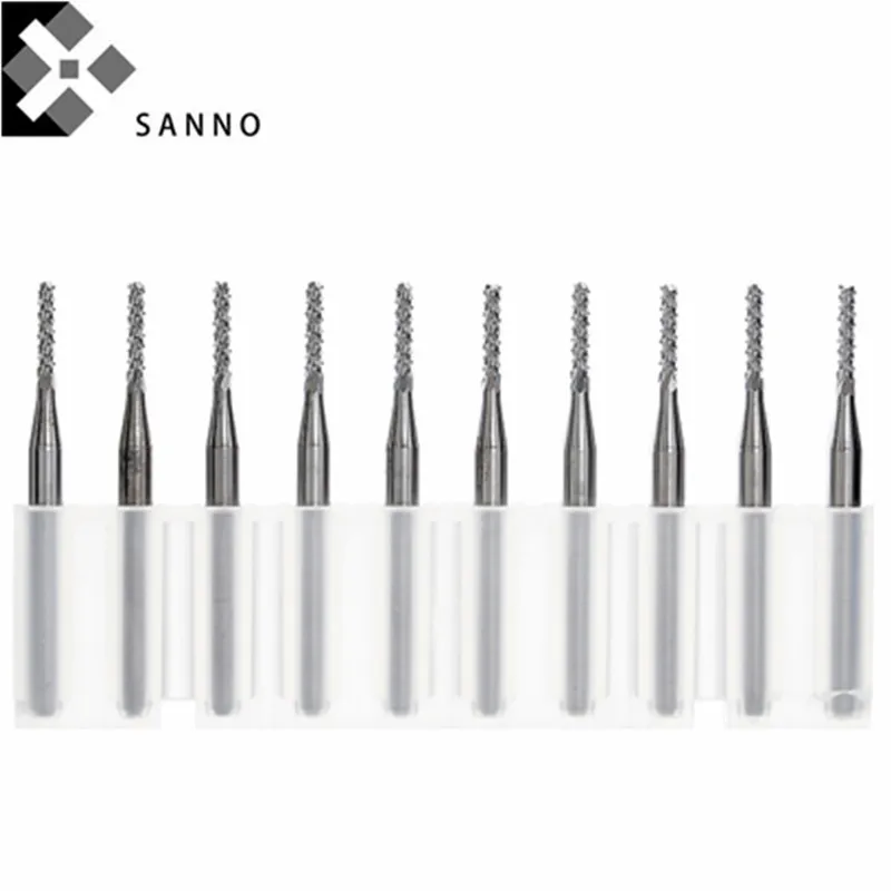 10pcs 2mm Cemented Carbide End Mill Engraving Bits Carving Drill CNC Cutter New 