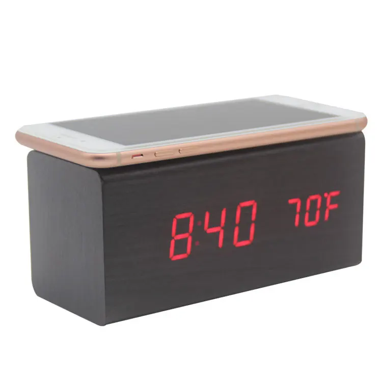 

Manufacturers Direct Selling Creative Wireless Rechargeable Alarm Clock Multi-functional Smart Electronic Clock Fashion Mute LED