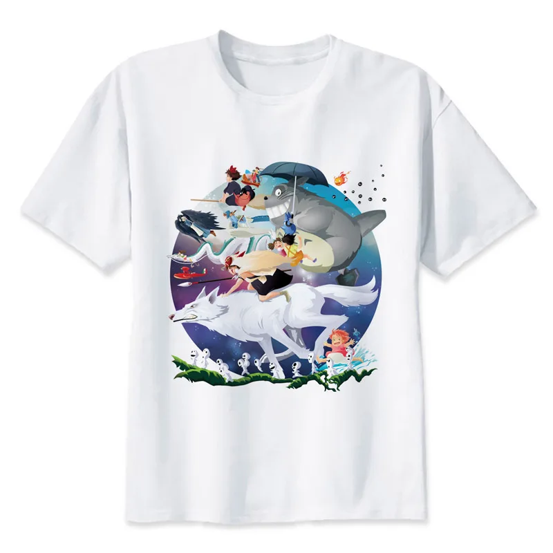 Мужская футболка с круглым вырезом Ghibli Miyazaki Madness белая MRR191 | одежда