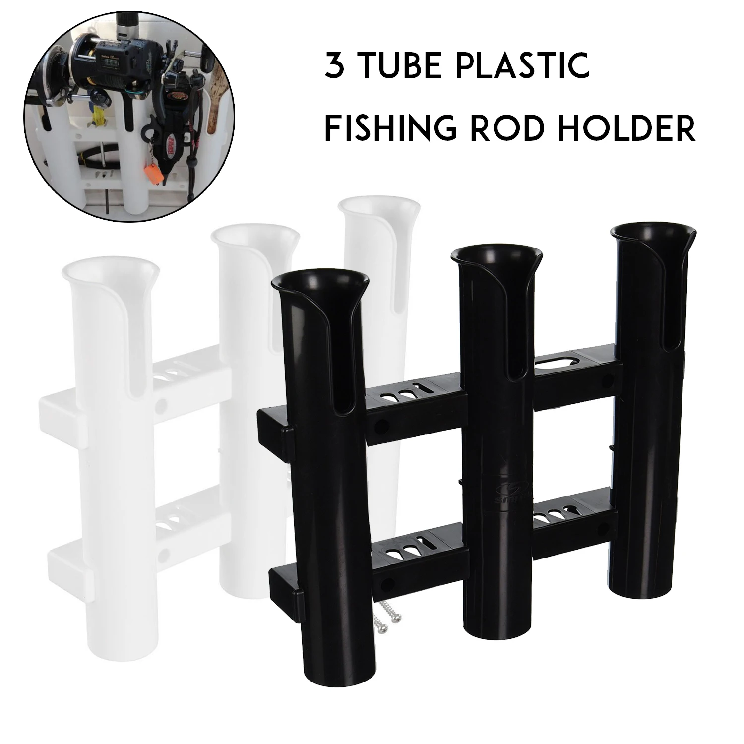 

Marine Boat Yacht Kayak Fishing Vertical 3 Link Rod Holder Organiser Pole Tube Mount Bracket Socket Rack Lure Pliers Storage
