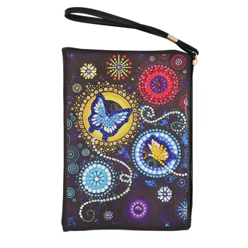 

Mandala Shaped Ethnic Coin Purse Card Storage DIY Rhinestone Pack Wallet Shining Zipper Holder Travel Glitter Coin Purse