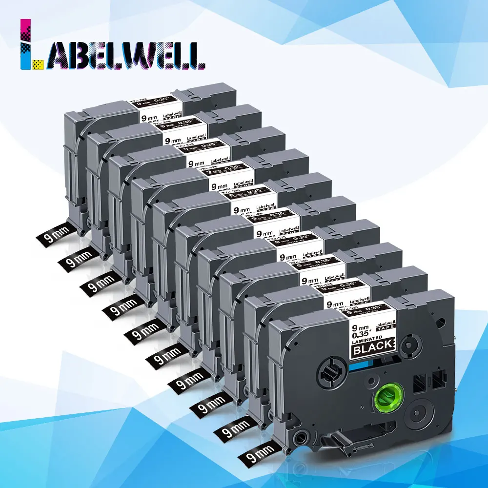 Labelwell 10PK этикетки с белыми пятнами черный совместимый для 325 ламинированная