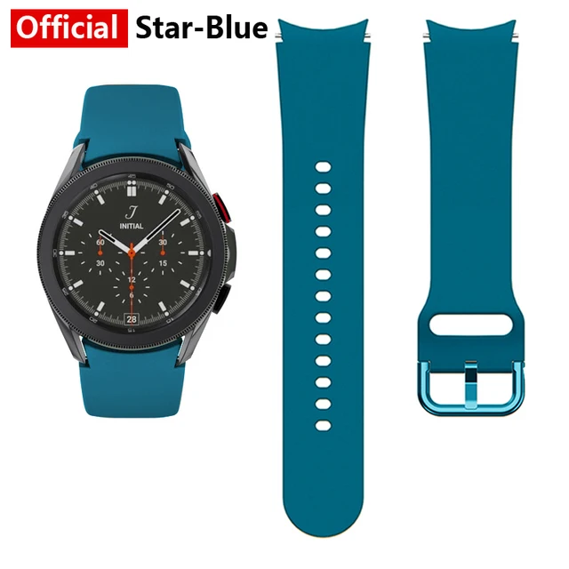 20mm watch Band For Samsung Galaxy Watch 4 classic 46mm 42mm smartwatch Silicone Sports Bracelet Galaxy Watch 4 44mm 40mm Strap official Star Blue