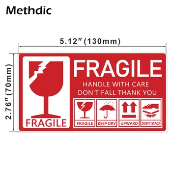 

Methdic 130x70mm 250pcs Packaging Fragile Label Stickers Fragile Sticker Up and Handle With Care Keep Dry Shipping Express Label