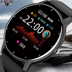 Novo relógio inteligente masculino tela de toque completa esporte fitness relógio ip67 à prova dip67 água bluetooth para android ios smartwatch masculino + caixa