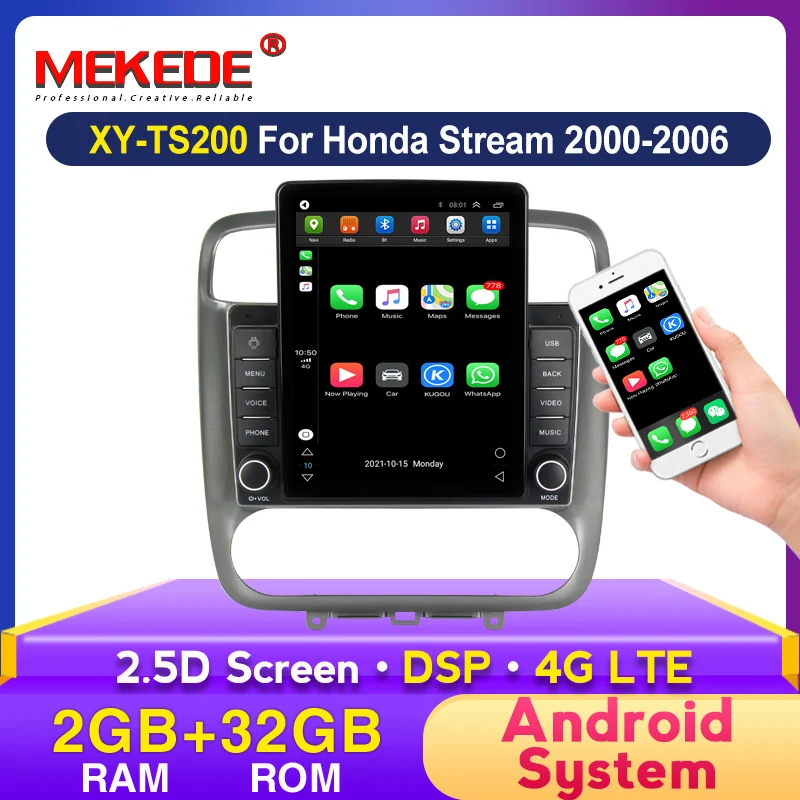 Автомобильное радио Octa Core 4G IPS Android для Honda Stream 2000-2006 поддержка Carplay мультимедийный