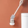 TPR Toilet Brush Rubber Head Holder Long Handle Cleaning Tools Wall-mounted Silicone Cleaning Brush For WC Accessories 6