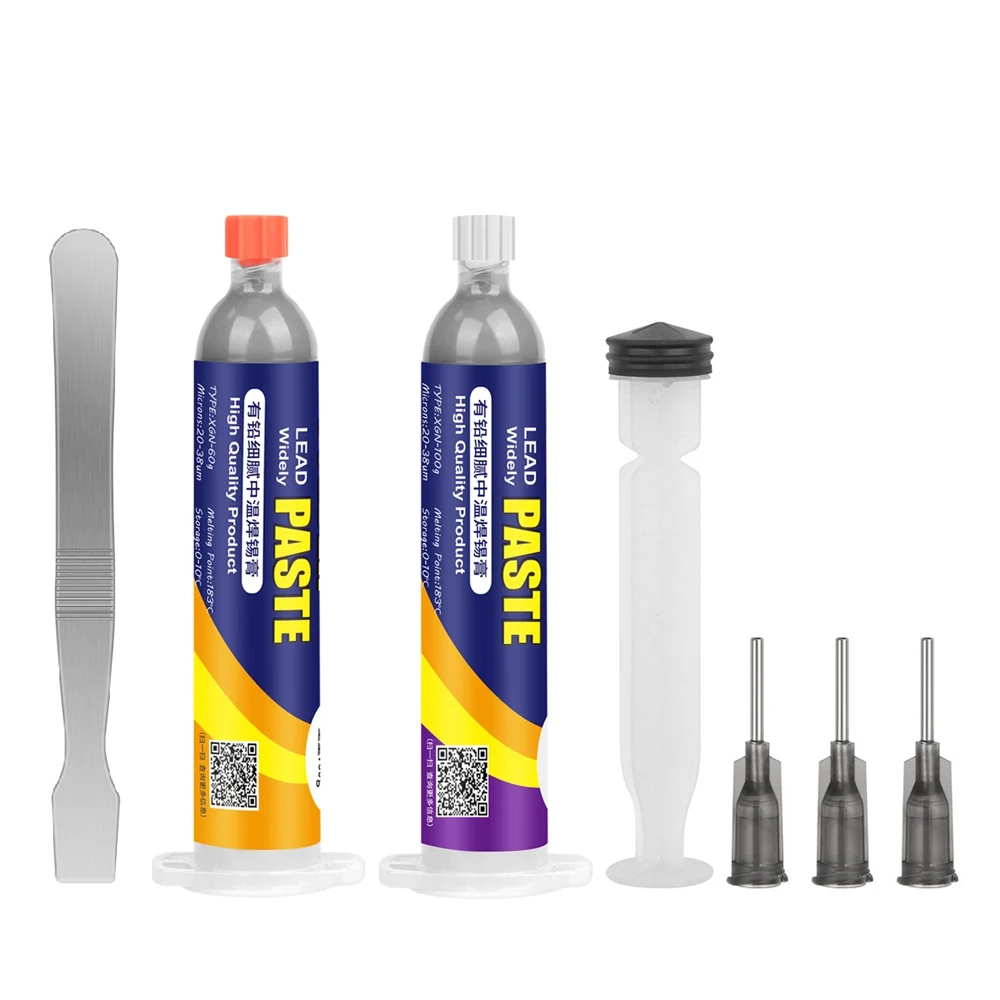 Solder Tin Paste 183℃ Melting Point Syringe Welding Flux Paste for Mobile Phone BGA PCB SMD Soldering Rework Tools 60g 100g syringe tin soldering paste 183℃ melting point solder paste flux bga smd pcb welding repair tools