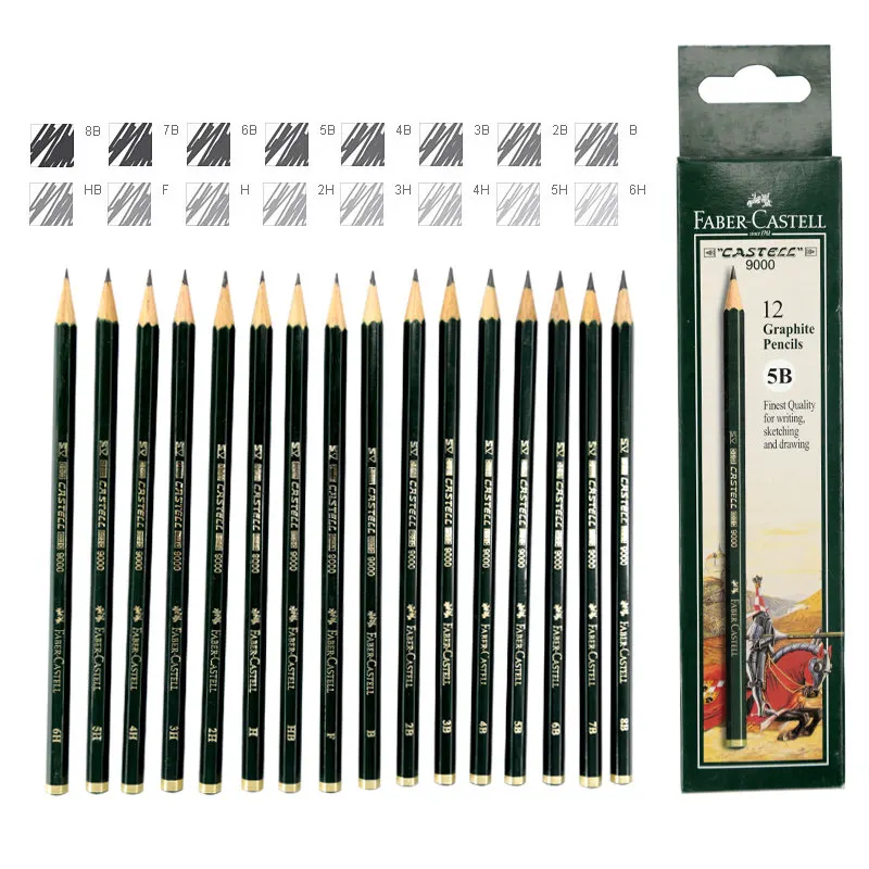 12/16Pcs Professional  Wood Sketch Pencil 6H-8B Art Graphite Pencils for Writing Design Charcoal Pencil Artists Drawing Set