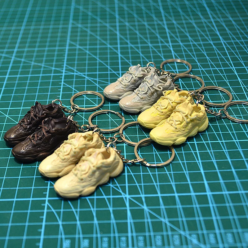 Mini Sneakers Keychain Gift Box 3D Shoes Model Bags Backpacks Decorative Ornaments Car Door Key Chain Surprise Gift For Lover