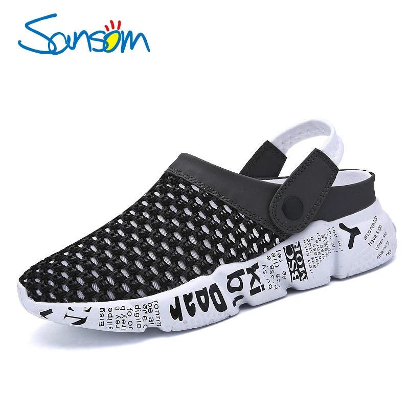 

Men Summer Sandals Breathable Mesh Sandal Beach Mens Shoes Water Man Slippers Fashion Slides Cheap Shoes Sandalias Piel Hombre