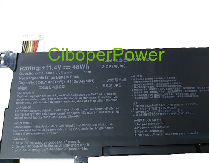 Оригинальное качество Замена 11,4 V 48Wh B31N1424 батарея для A400U K401L серии ноутбука