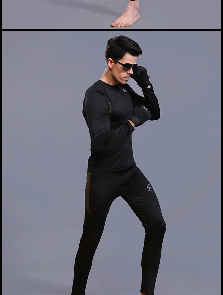 1 2017 New Winter Fleece Cycling Base Layer Set Men Sports Compression Thermal Underwear Ropa Ciclismo Bicycle Clothes Long Johns (11)