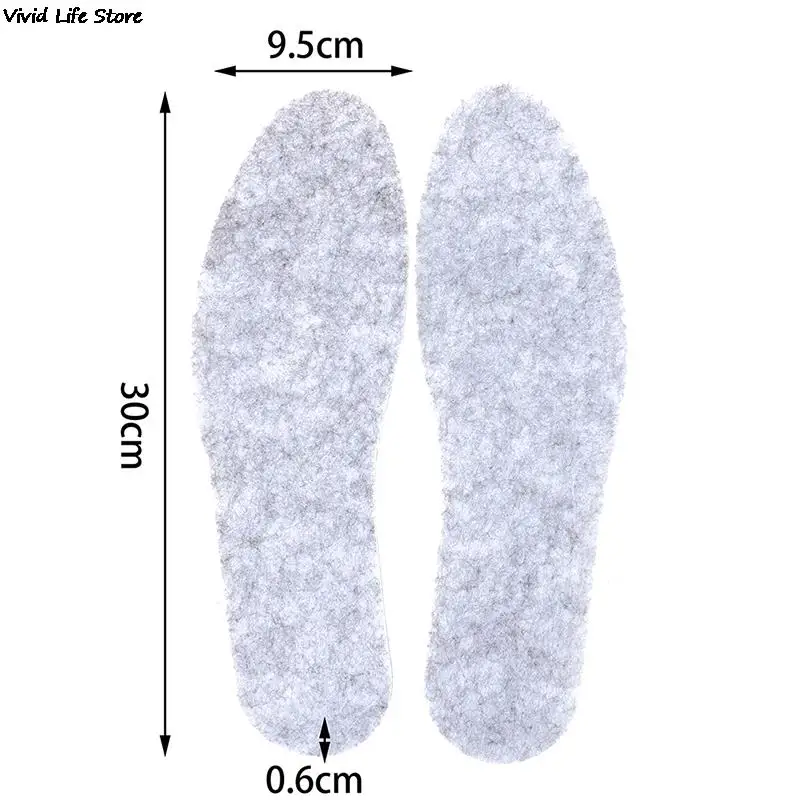 Felt Aluminum Foil Insoles Winter Warm Summer Cool Waterproof Wool Shoe Pads for Men Women Comfortable Insert Soles