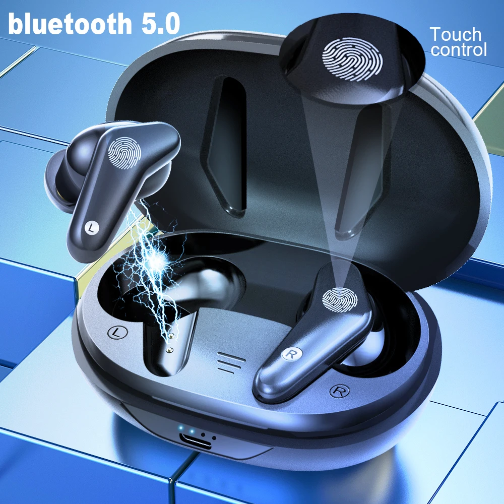 Беспроводные наушники TWS с сенсорным управлением Bluetooth беспроводной зарядкой