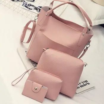 

Women Bags Four Set Handbag Shoulder 4 Pieces Tote Crossbody Wallet torebka damska sac a main femme de marque soldes woman bag