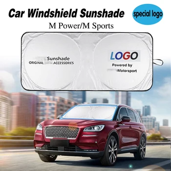 

For m power M sports emblem sun shade cover protector car logo parasol coche auto windshield sunshade for B 1 2 3 series Z3 X2