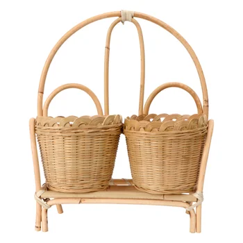 

1PC Hand-woven Bamboo Flower Basket Rattan Woven Flower Basket Wall Hanging Flower Basket Pencil Box Basket for Home Wall Store