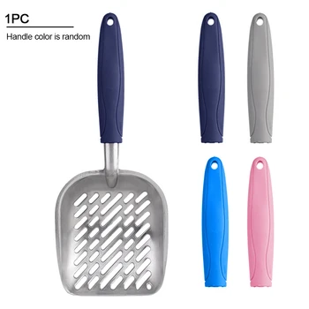 

Ergonomic Scoop Cat Litter Sifter Diagonal Stripe Deep Large Cleaning Aluminum Alloy Shovel For Pets With Solid Core Handle