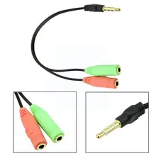 

3.5mm Stereo Audio 1 Male To 2 Female Cable For Headphone Plug Microphone Adapter Point One Mp3 For Computer Jack Two Mp4 V1o0