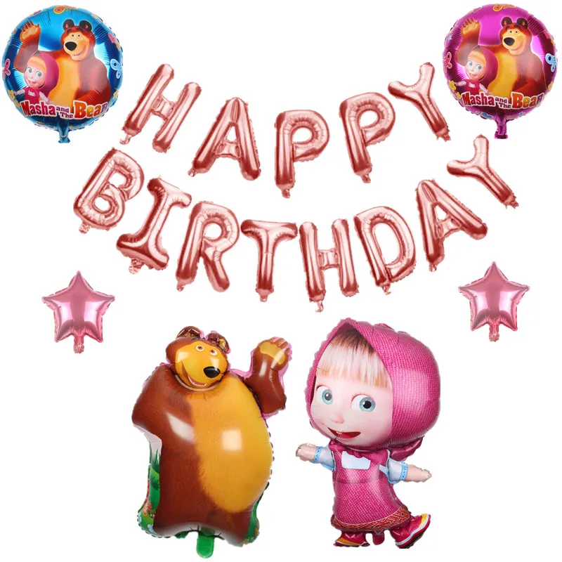 85 см* 50 см Маша стиль воздушный шар Маша и Медведь алюминиевый шар, для дня рождения вечерние декоративные детские игрушки воздушный шар