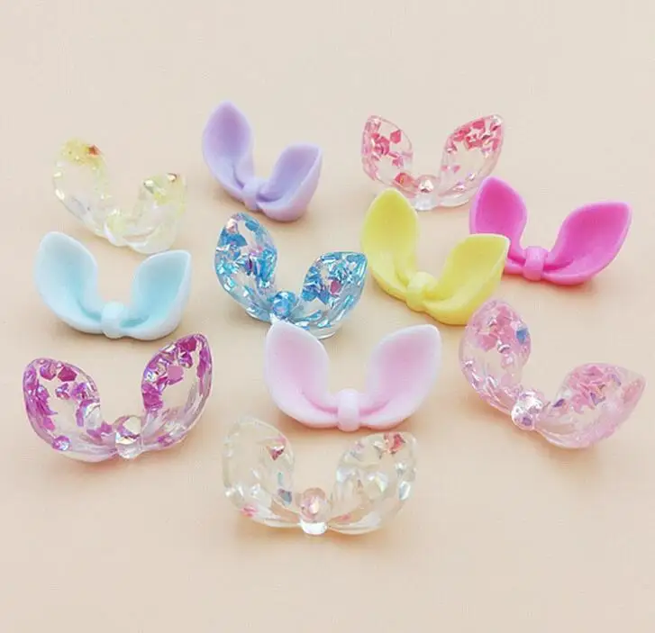 10 шт./лот Kawaii 3D миниатюрные блестки с кроличьими ушками плоской задней стороной