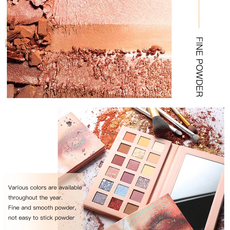 18 цветов блестящие тени для макияжа Pallete матовые тени для век Палетка теней для век с блестками порошок пигмент косметика натуральный макияж