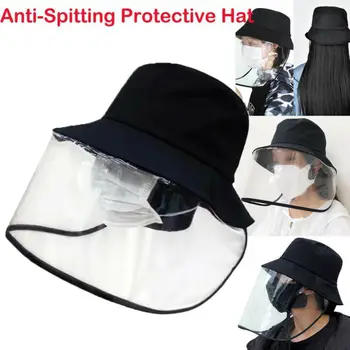 

Free shipping Epidemic Protection Hat Anti Saliva Cap Full Face Shield Isolation bacteria