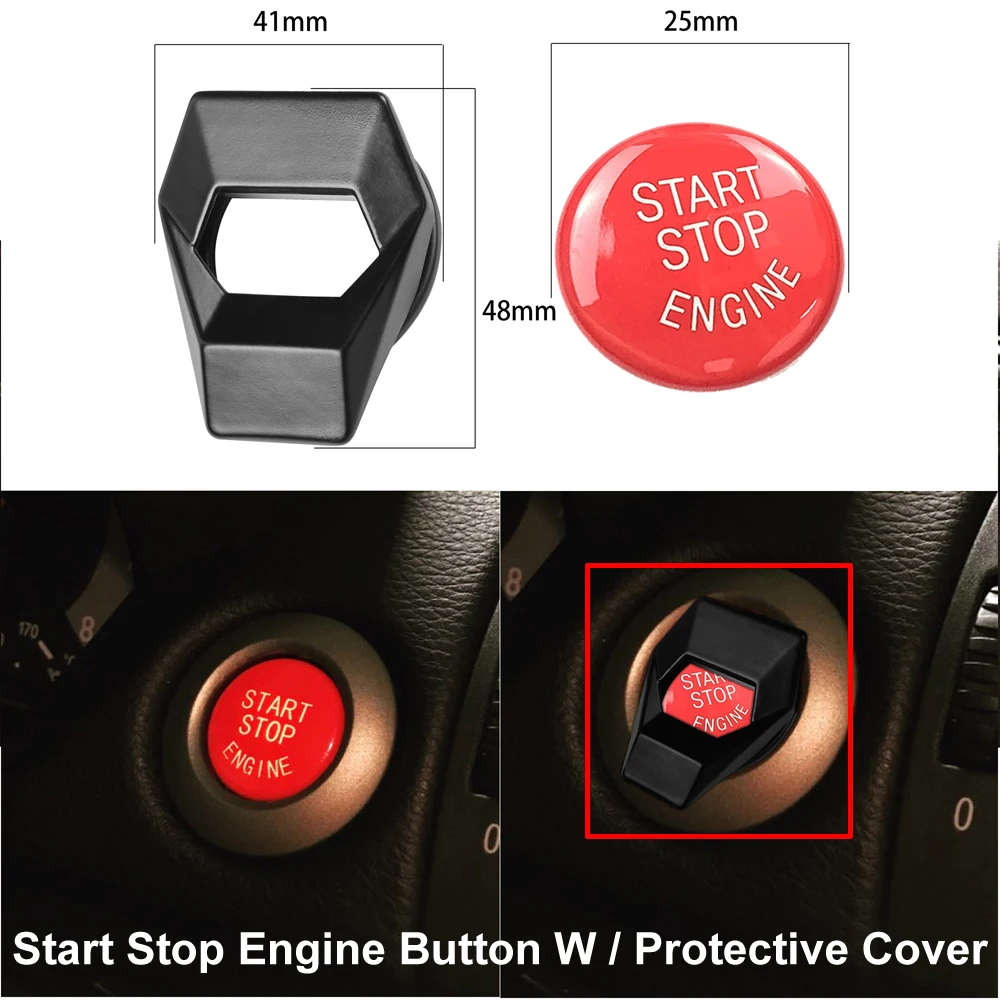 Car ENGINE START STOP Push Switch Button Protective Cover For BMW 1/3/4/5/6/7/8 series E81 E82 E30 E46 E90 E91 E92 E39 E64 E89 | Автомобили