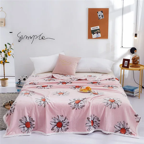style1 Одеяла с цветочным рисунком стеганые одеяла с мультяшками Твин Полный Королева Король взрослые одеяла мягкие пледы фланелевые одеяла на кровать/автомобиль/Диван Розовый Европа ковры - Цвет: style1