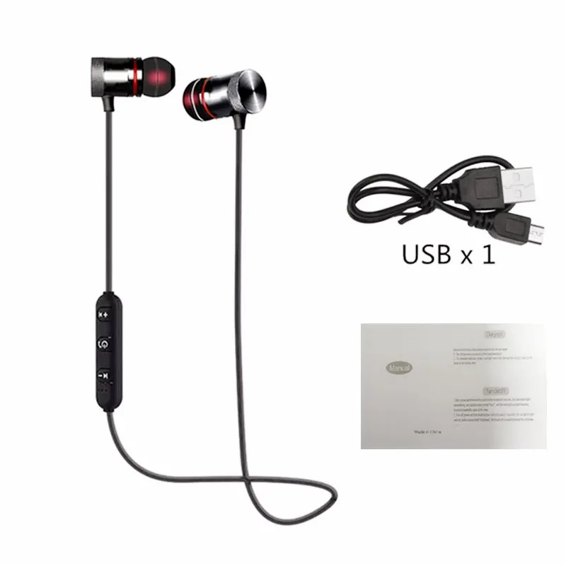 Беспроводные Bluetooth наушники Металлические Магнитные стерео спортивные басы