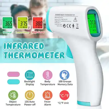 

LCD Muti-fuction Baby/Adult Digital Termomete Infrared Forehead Body Thermometer GunS Non-contact Temperature Measurement Device