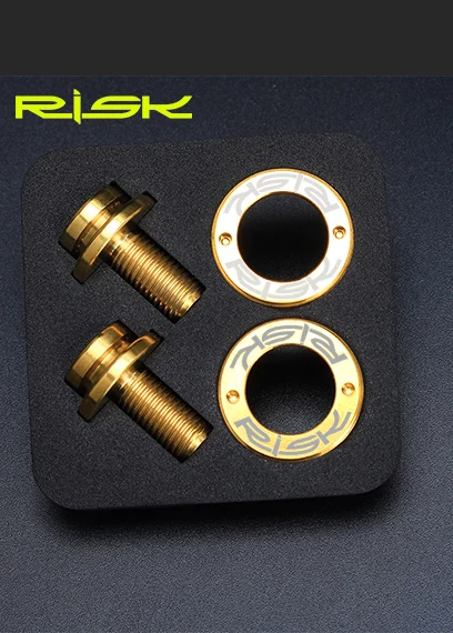 Golden M8x15 Риск 2 комплекта M8* 15 мм квадратное отверстие Титан MTB велосипед Нижний болт крепления водонепроницаемый велосипедный Нижний Кронштейн Кривошип фиксированный винт M8x15mm - Цвет: Golden M8x15
